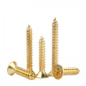 304 stainless steel cross countersunk head self-tapping screw Color zinc platingFlat head self-tapping screw