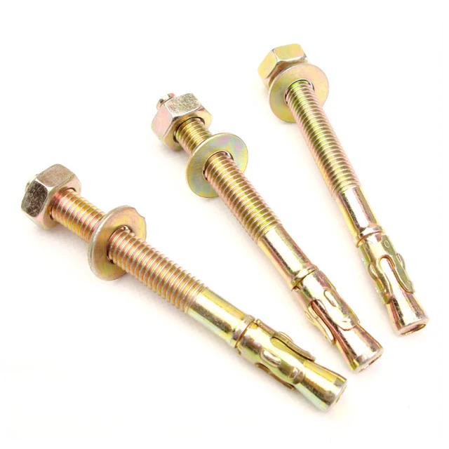 Color Yellow Zinc Plated Carbon Steel Wedge Anchor Bolts