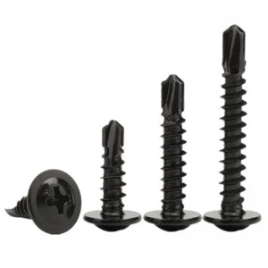 Black cross large flat head drill tail screw DIN7504 Round head self-drilling screw with gasket