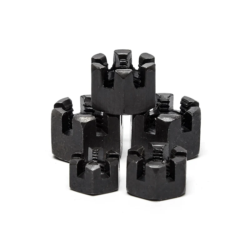 High Strength Grade 4 8 10 12 Steel Black Oxide DIN935 Castle Nuts (3)