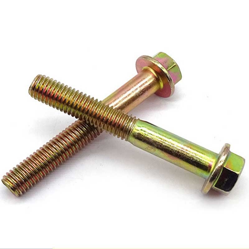 High Strength Grade 4.8 8.8 10.9 12.9 Yellow Zinc Plated DIN6921 Flange Bolt ( (6)