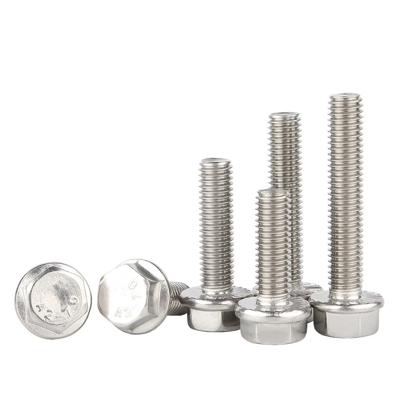Stainless Steel A2-70 A4-80 SS201 SS304 SS316 DIN6921 Flange Bolts (6)
