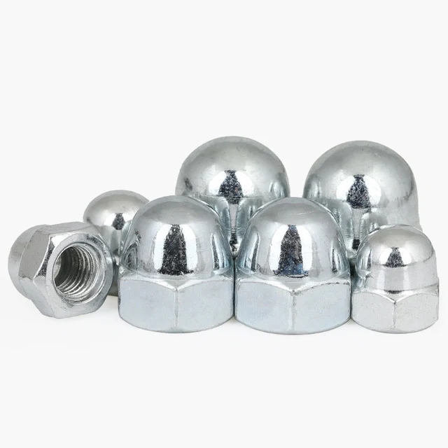 High Strength Grade 4 8 10 12 Steel Galvanized Blue White Zinc Plated DIN1587 Cap Nuts