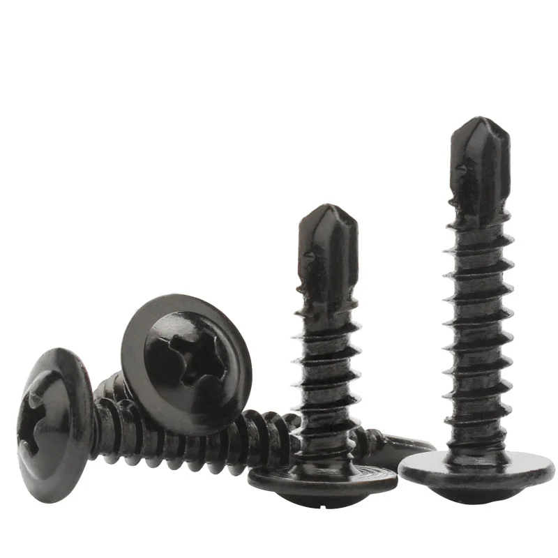 Black Phosphate Black Oxide Large Flat Head Drill Screw Self-drillng Screws