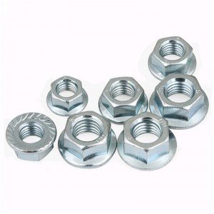 High Strength Grade 4 8 10 12 Steel Galvanized Blue White Zinc Plated DIN6923 Hex Flange Nuts