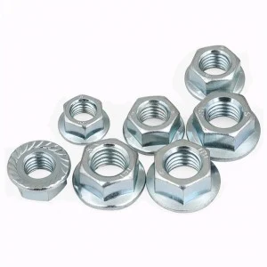 High Strength Grade 4 8 10 12 Steel Galvanized Blue White Zinc Plated DIN6923 Hex Flange Nuts