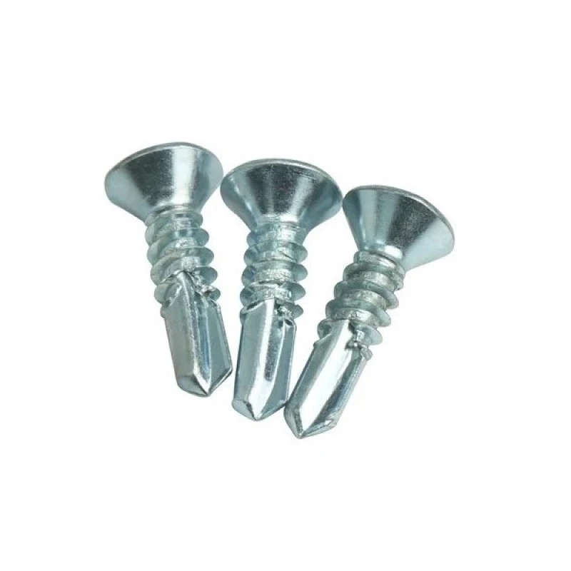 Zinc Plated Countersunk CSK Flat Head Drill Screw 