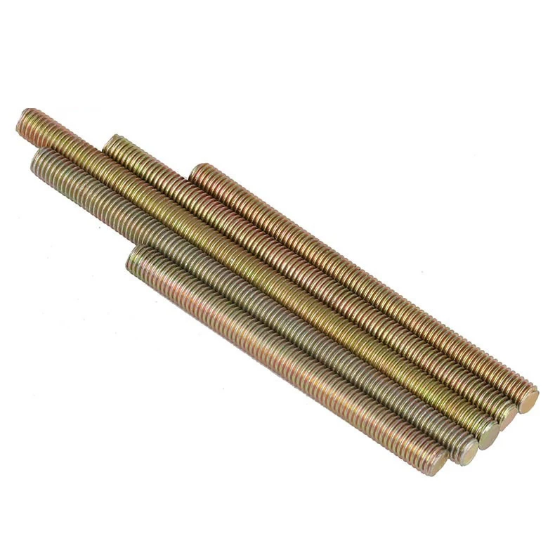 Colored zinc plated lead screw yellow plated suspender DIN975 3m threaded rod Featured Image