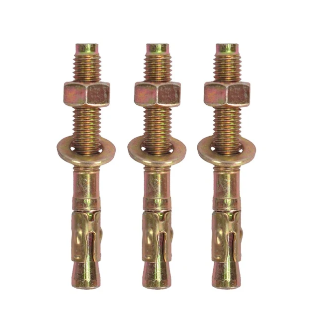 Color Yellow Zinc Plated Carbon Steel Wedge Anchor Bolts