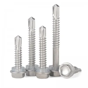 304 stainless steel cross hex flange screw DIN7976 outer hexagonal drill tail screw