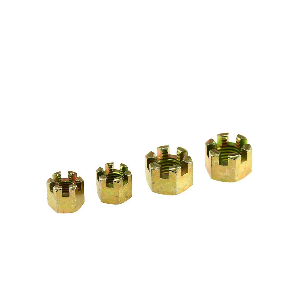 High Strength Grade 4 8 10 12 Steel Color Yellow Zinc Plated DIN935 Castle Nu ( (3)