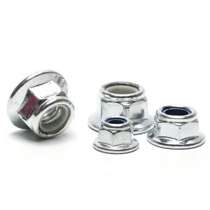 High Strength Grade 4 8 10 12 Steel Galvanized Blue White Zinc Plated DIN6926 DIN1663 Nylon Lock Nuts With Flange Flange Nylock Nuts