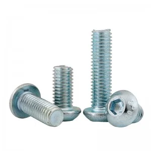 High Strengh Grade 4.8 8.8 10.9 12.9 Galvanized Blue White Zinc Plated ISO7380 Button Head Hex Socket Bolts