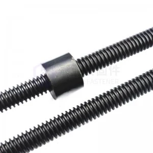 High strength black trapezoidal threaded rod