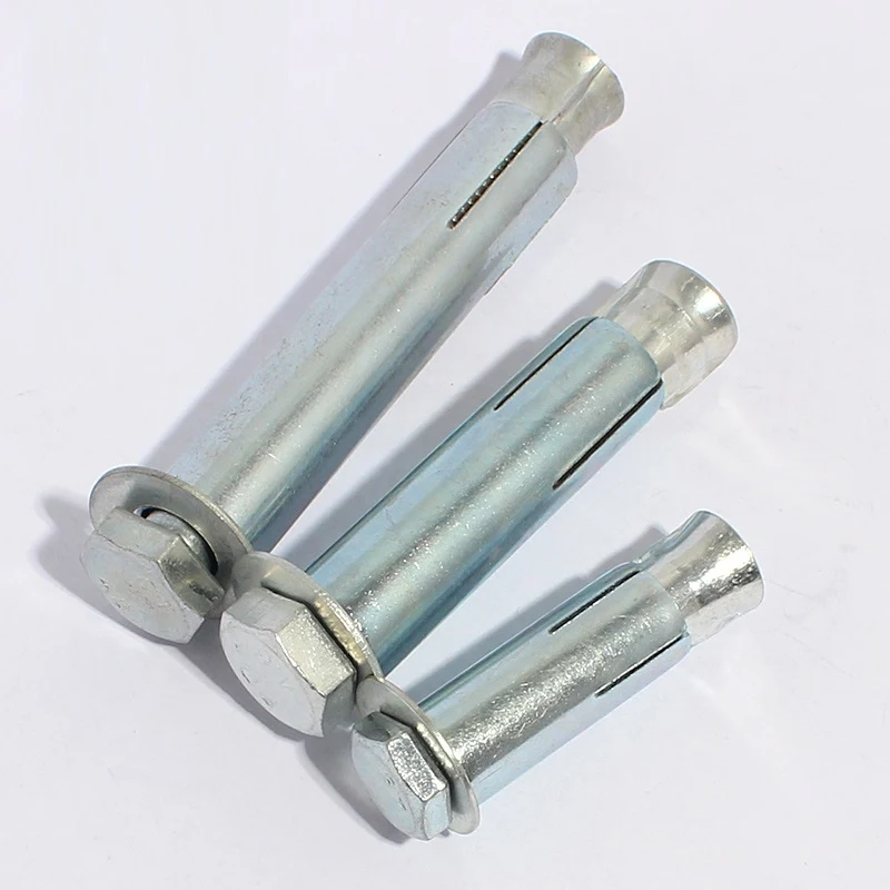 White Blue Zinc Plated Steel Hex Nut Sleeve Anchor Expansion Bolt