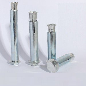 Blue white zinc metal flat head cross expansion screw Explosion-proof screw expansion bolt