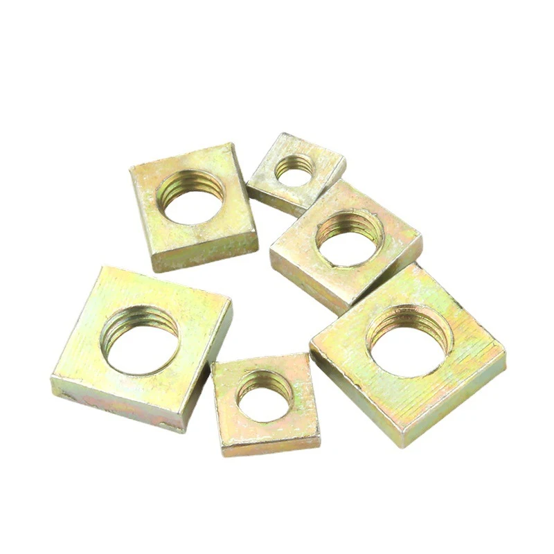 High Strength Grade 4 8 10 12 Steel Color Yellow Zinc Plated DIN562 Square thin nuts Featured Image