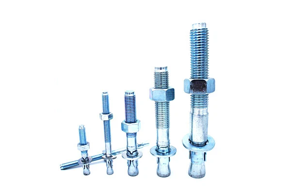 Wedge Metal Anchor Bolts M12x100 , Through Bolt Anchor For Concrete Carbon Steel