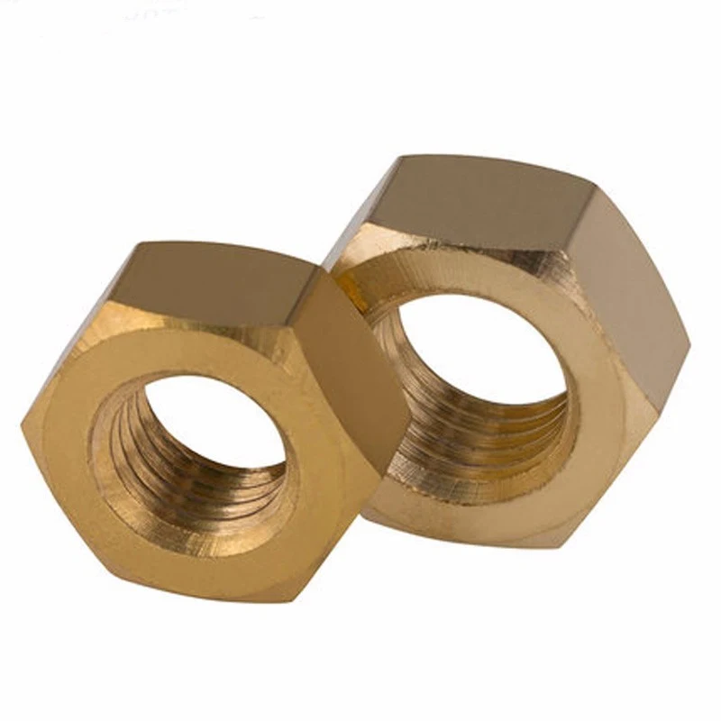 Yellow Copper Brass Hex Nut DIN934 image