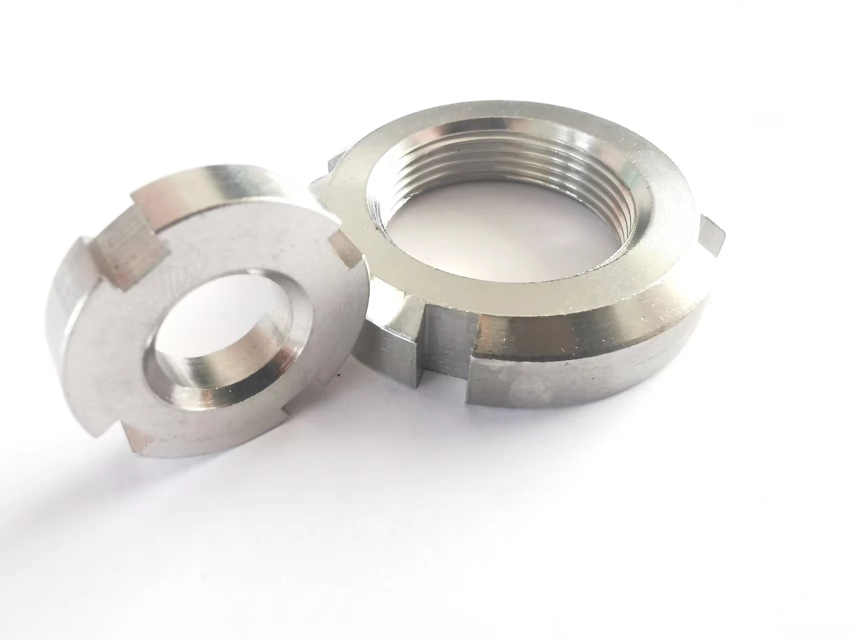 304 stainless steel slotted round nut image 2