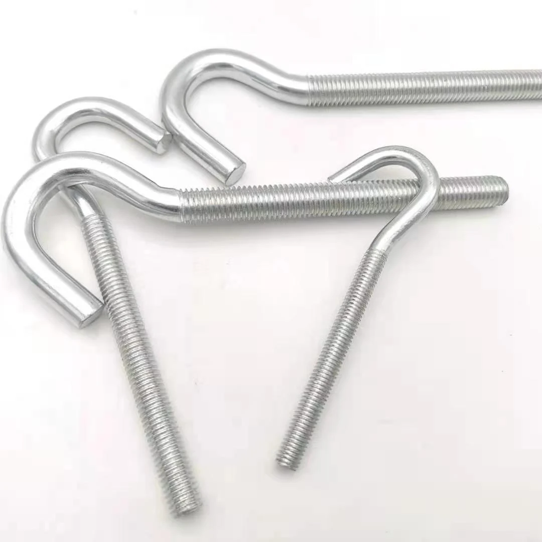 Carbon steel eye bolt sheep horn hook screw galvanized hook bolt image 3