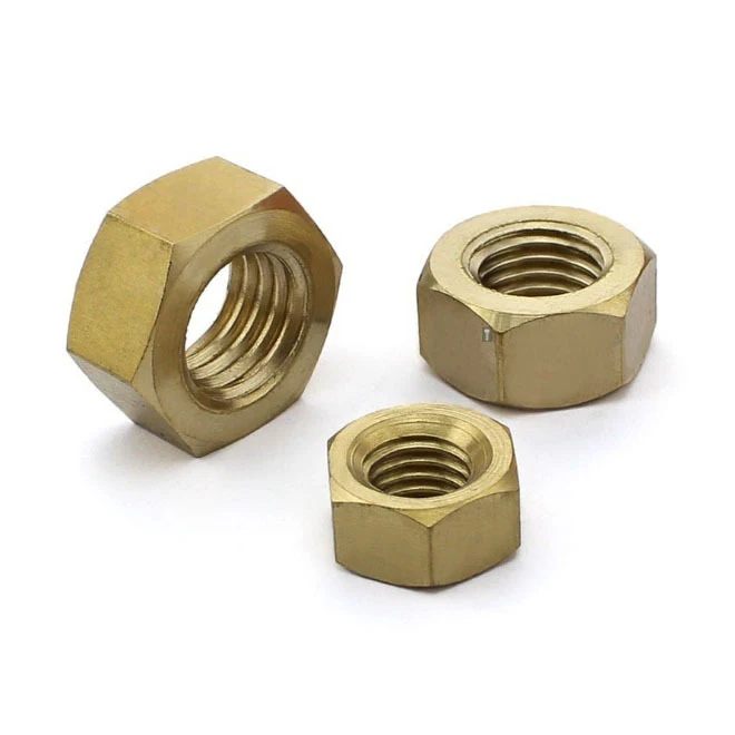 Yellow Copper Brass Hex Nut DIN934 image 2