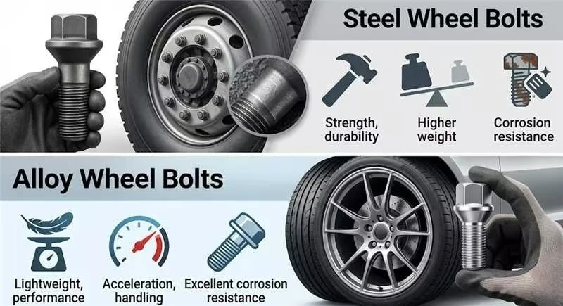Steel vs. Alloy Wheel Bolts Comparison