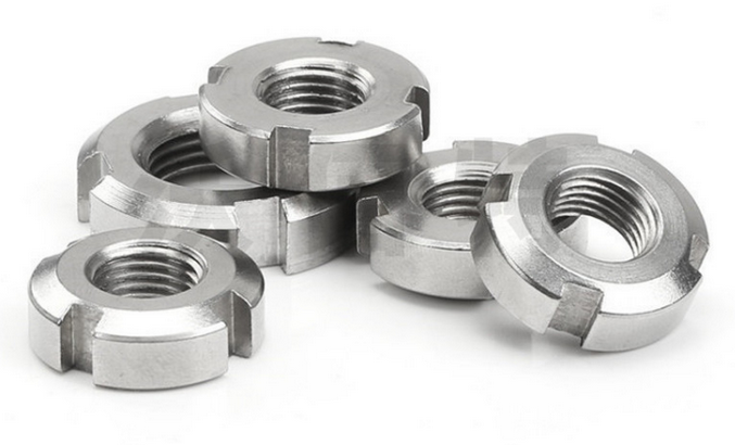 304 stainless steel slotted round nut image